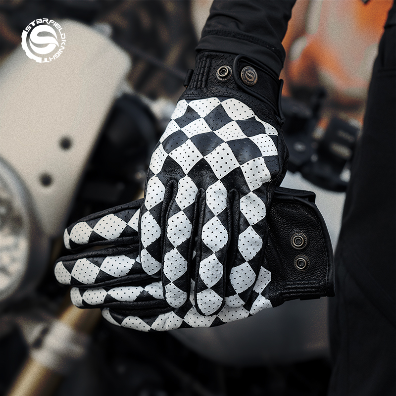 Motorcycle Gear White - قفازات دراجات نارية ستار فيلد نايت