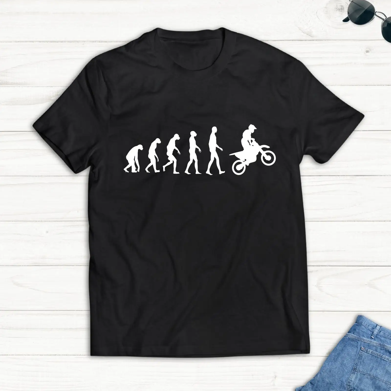 Motorcycle Gear Wash - تي شيرت موتوكروس إيفولوشن للدراجات النارية،