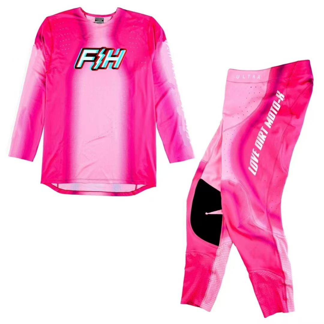 Motorcycle Gear White - 2025 FH الوردي موتوكروس مجموعة تروس