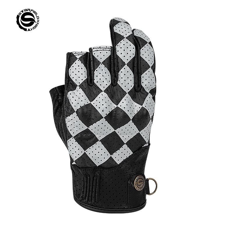 قفازات دراجات نارية صيفية نصف  - مراجعة Motorcycle Gear White وسعره
