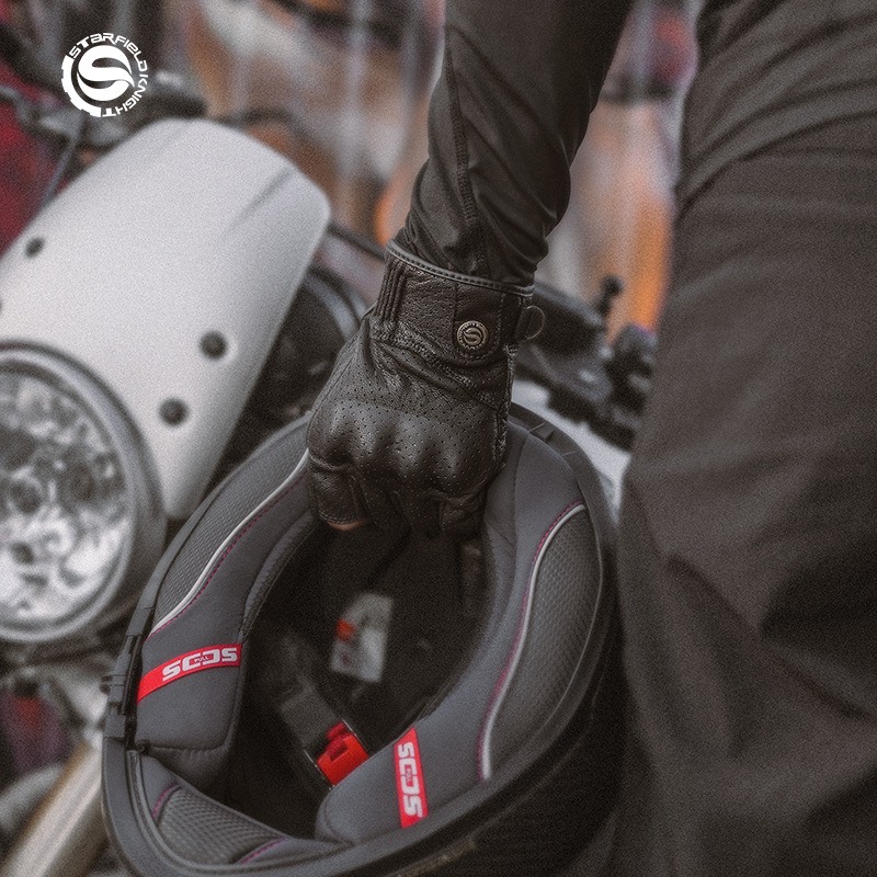 قفازات دراجات نارية صيفية نصف  - مراجعة Motorcycle Gear White وسعره